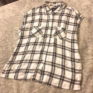 RAILS Rolled Sleeve Plaid Checkered Blouse Size L